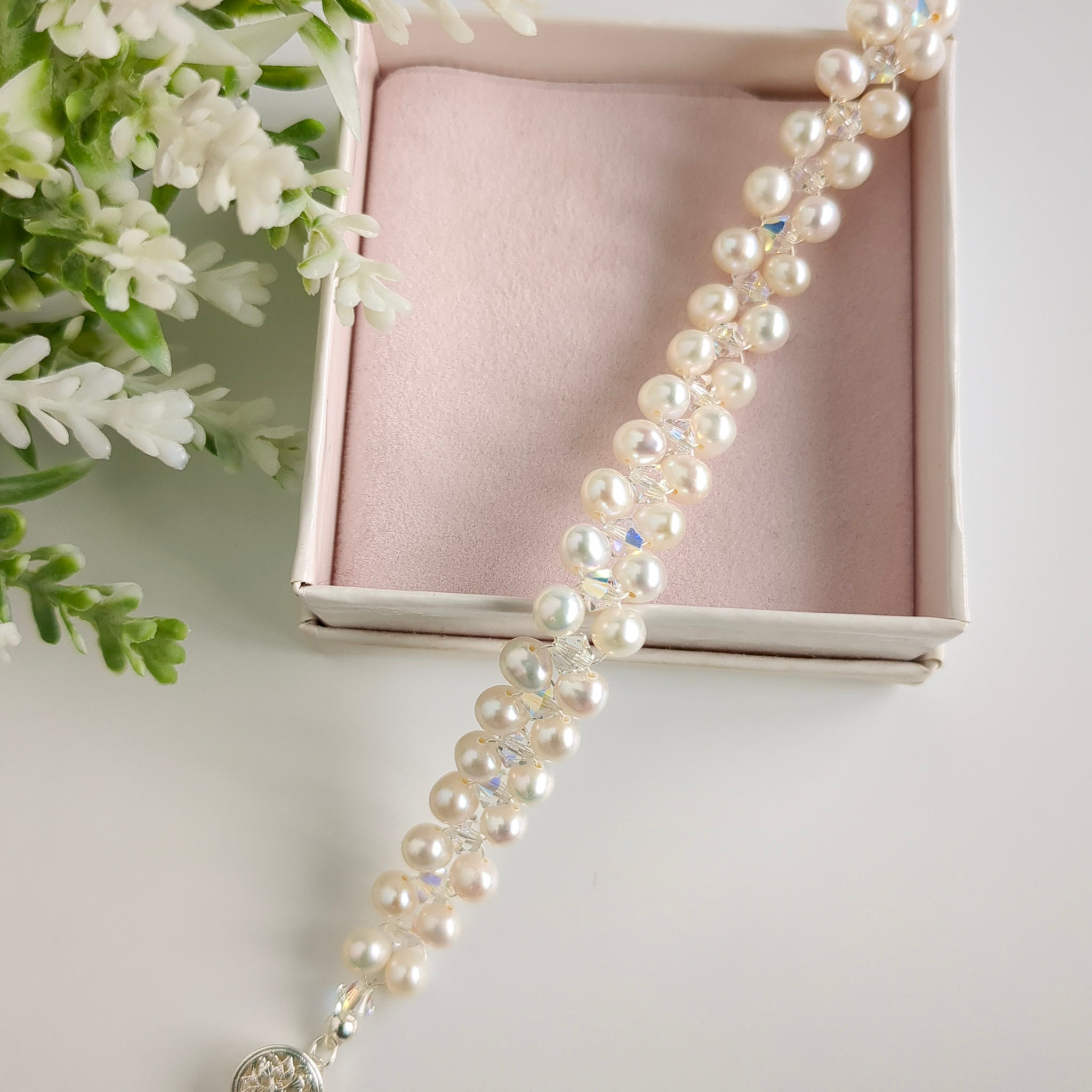 Double Pearl & Crystal Bracelet - Watermeadow Lane Jewellery