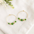 Green & Gold Hoop Earrings - Watermeadow Lane Jewellery
