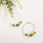 Green & Gold Hoop Earrings - Watermeadow Lane Jewellery