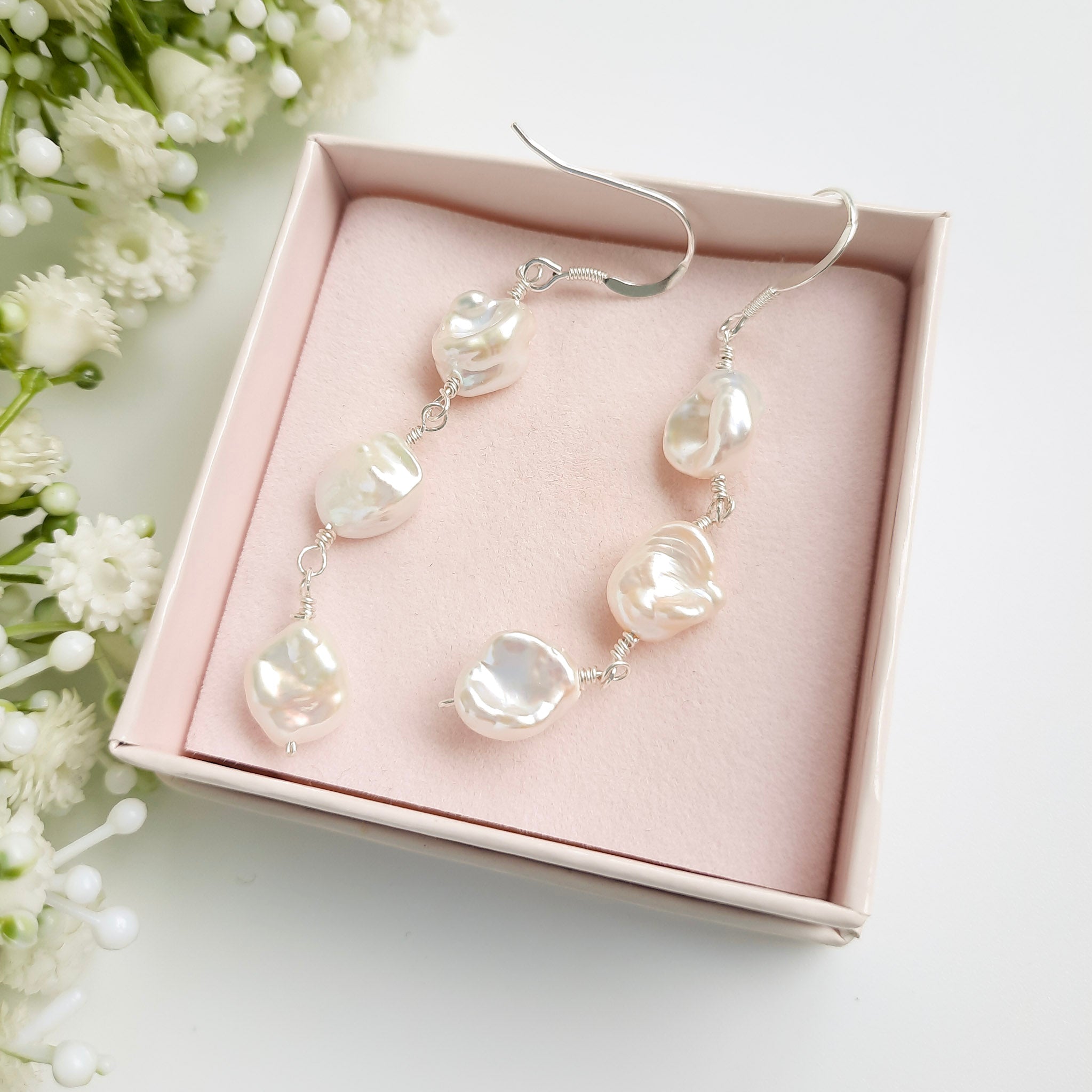 Keshi Pearl Earrings Watermeadow Lane Handmade Pearl Jewellery