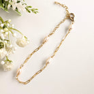 Paperclip Chain & Pearl Bracelet - Watermeadow Lane Jewellery