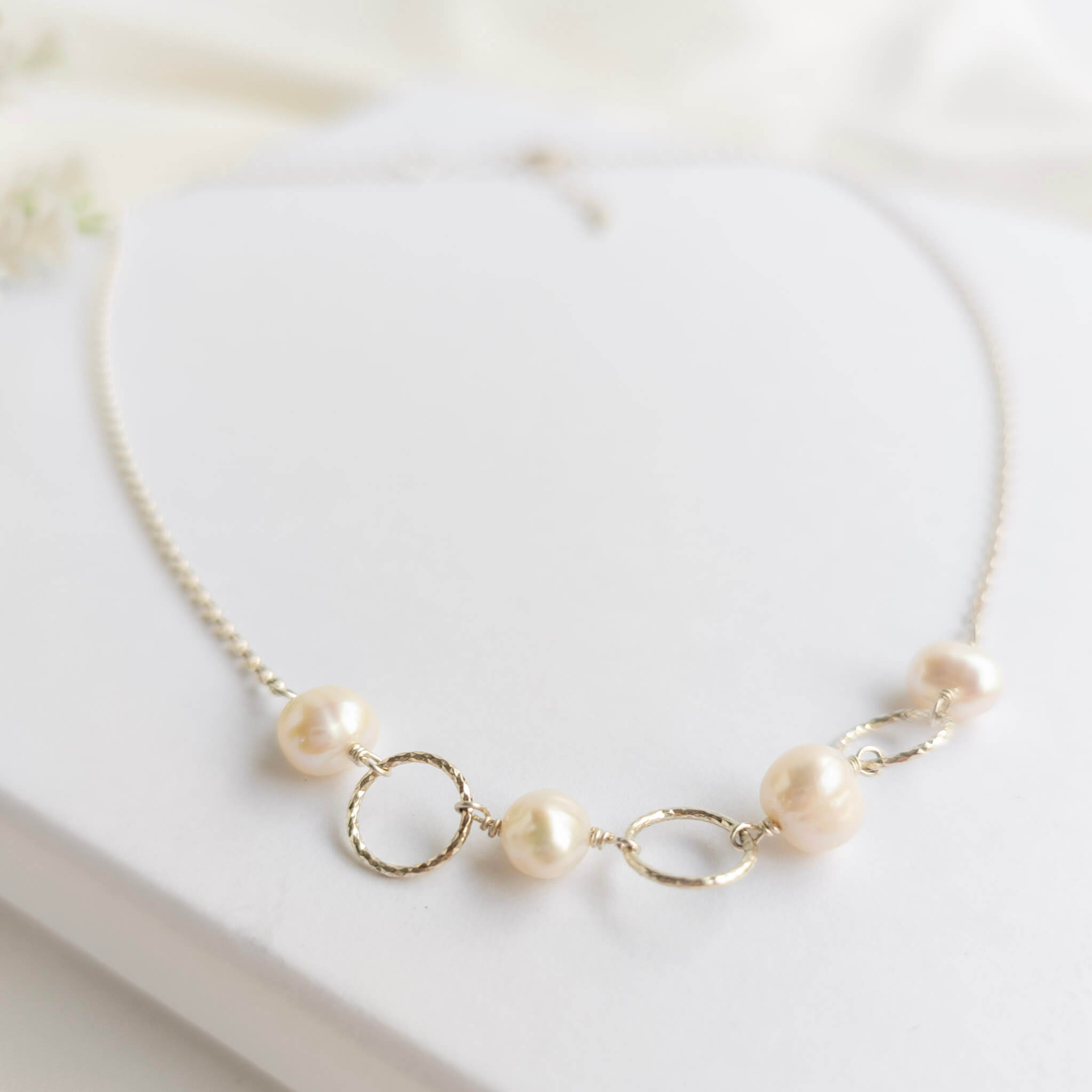 Pearl & Hoop Silver Necklace