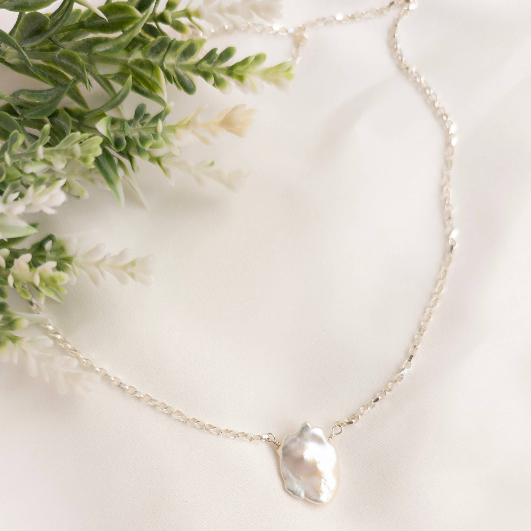 Pearl Petal Pendant Necklace - Watermeadow Lane Jewellery
