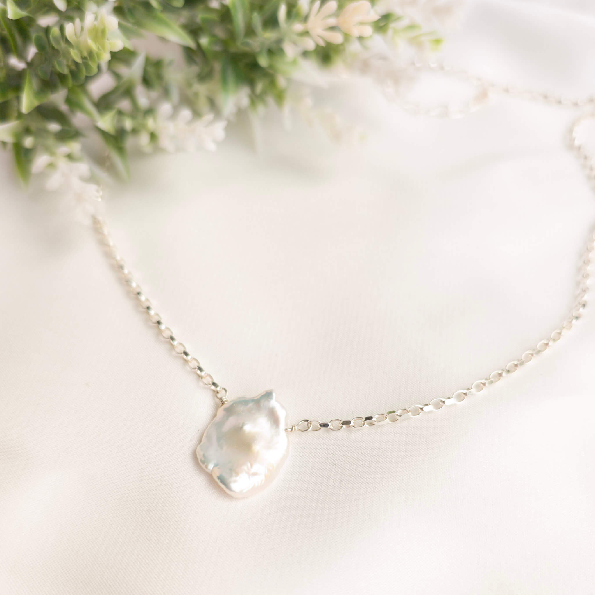 Pearl Petal Pendant Necklace - Watermeadow Lane Jewellery