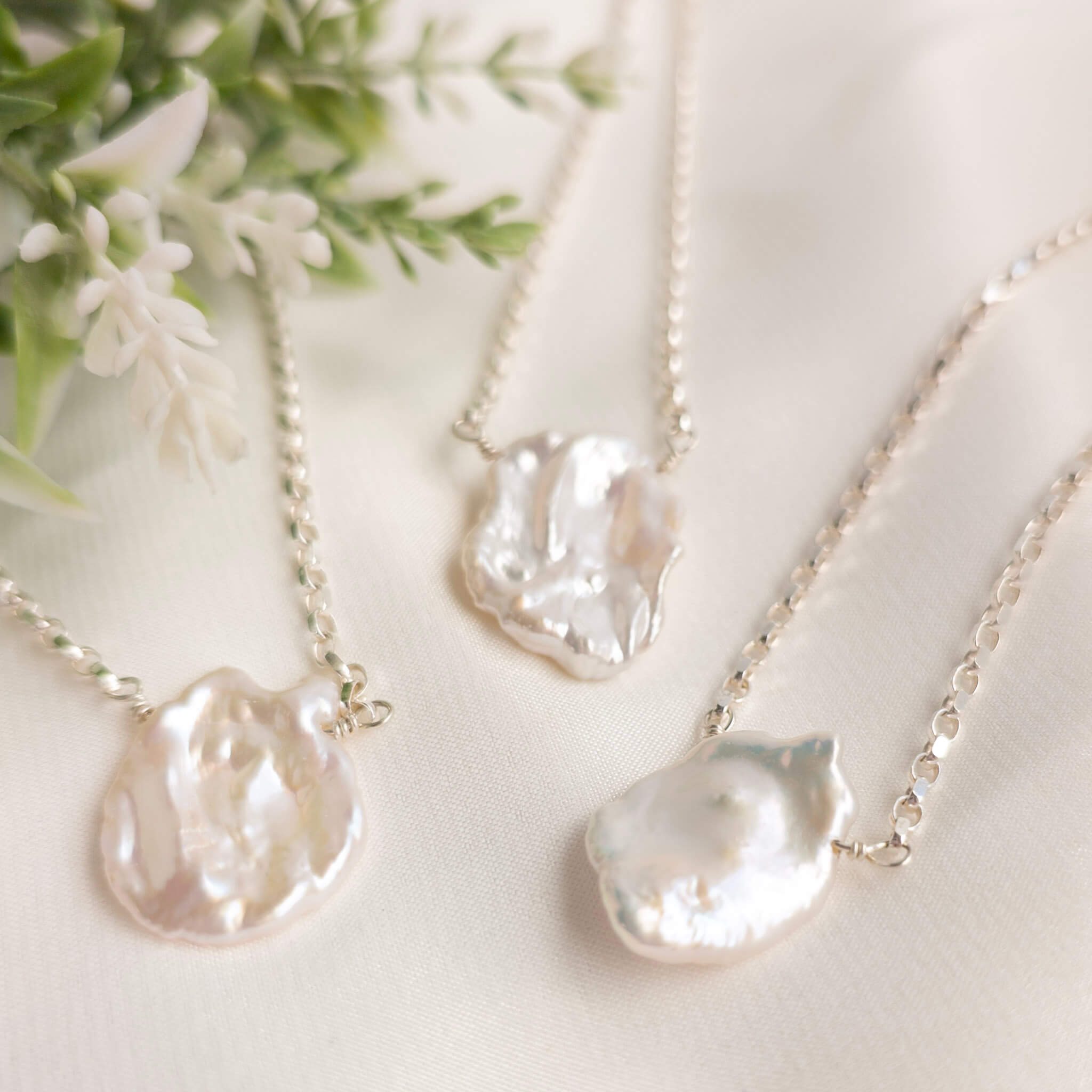 Pearl Petal Pendant Necklace - Watermeadow Lane Jewellery