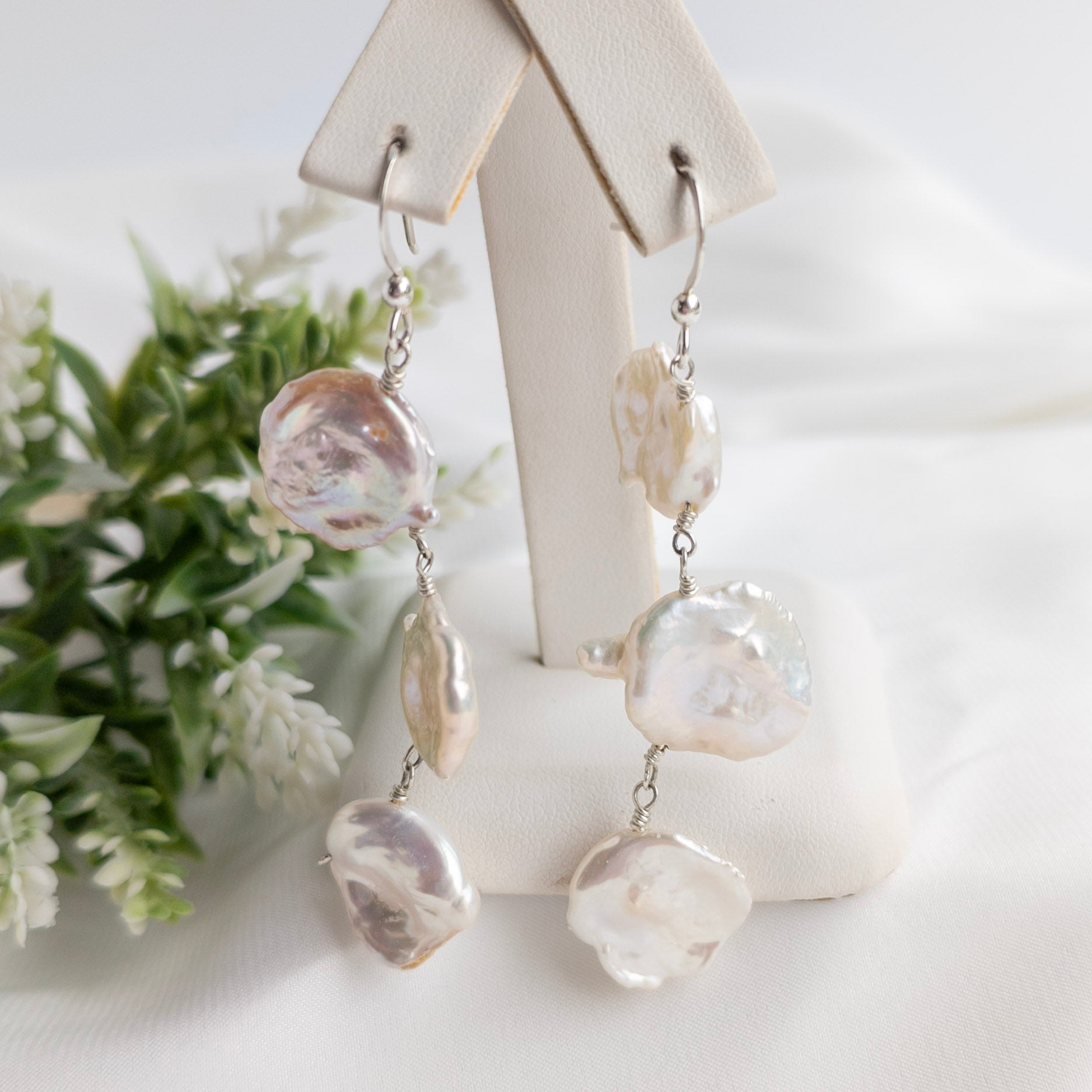 Petal Pearl Statement Earrings - Watermeadow Lane Jewellery