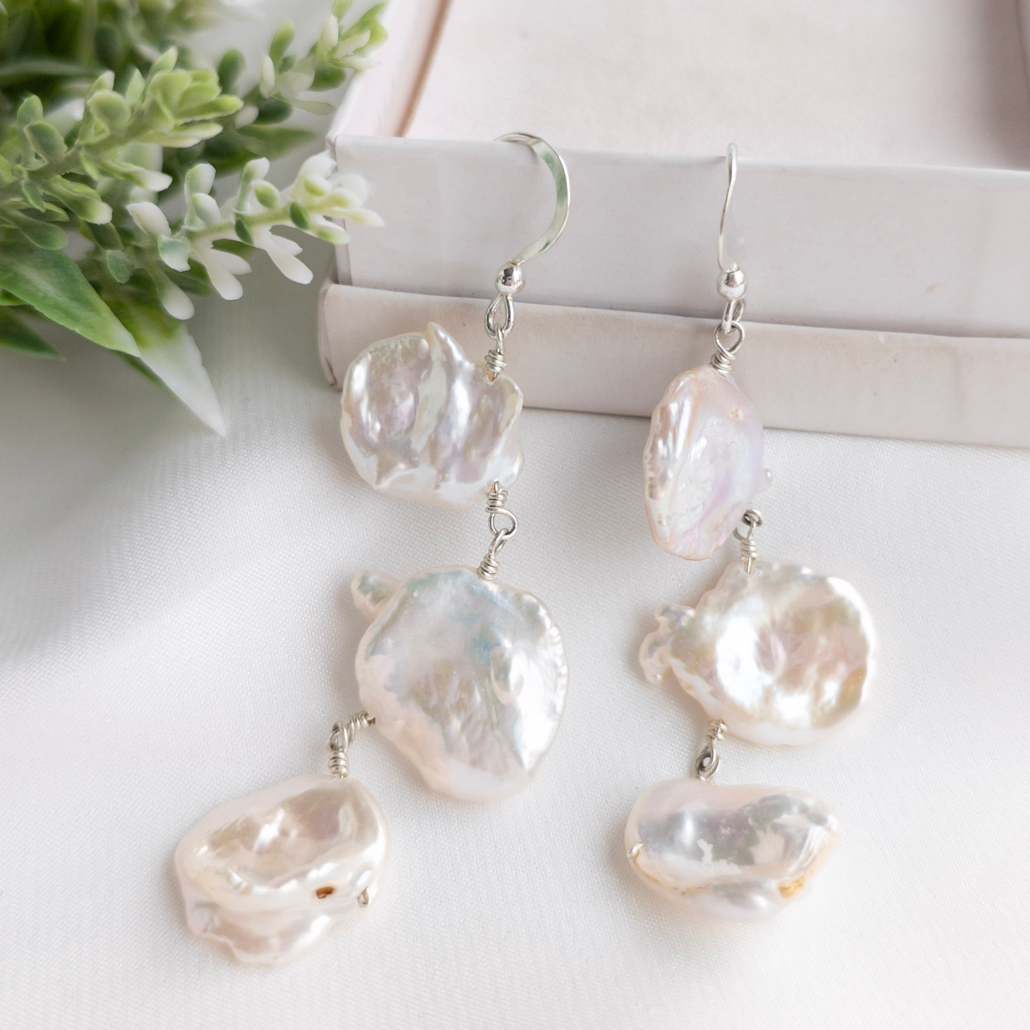 Petal Pearl Statement Earrings - Watermeadow Lane Jewellery