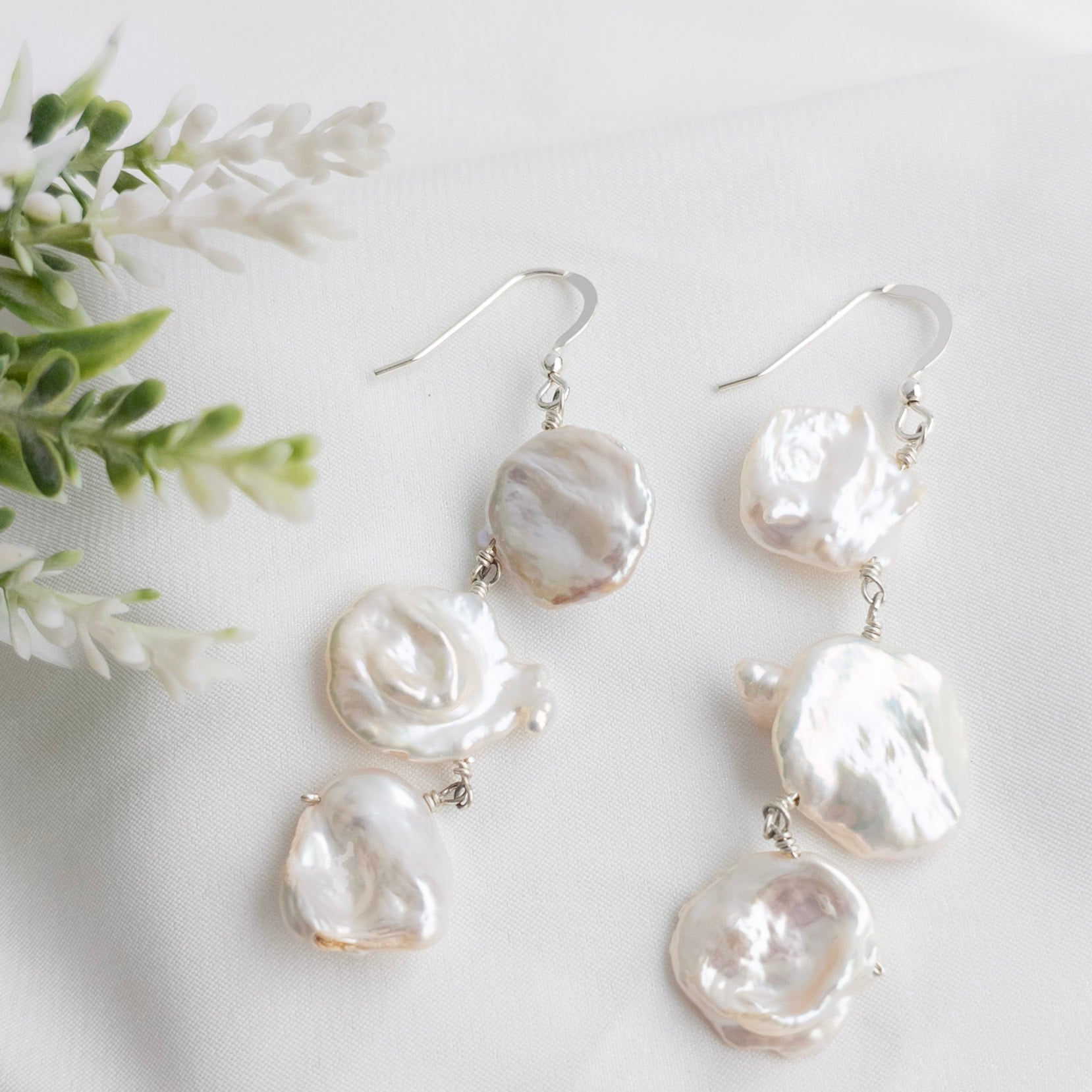 Petal Pearl Statement Earrings - Watermeadow Lane Jewellery