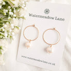 Sparkle Hoop & Pearl Earrings - Watermeadow Lane Jewellery