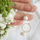 Sparkle Hoop & Pearl Earrings - Watermeadow Lane Jewellery